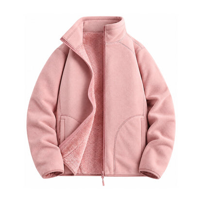 Warkworth fleece midlayer — women blush pink front