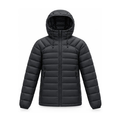 Danby lightweight hooded down jacket — black front