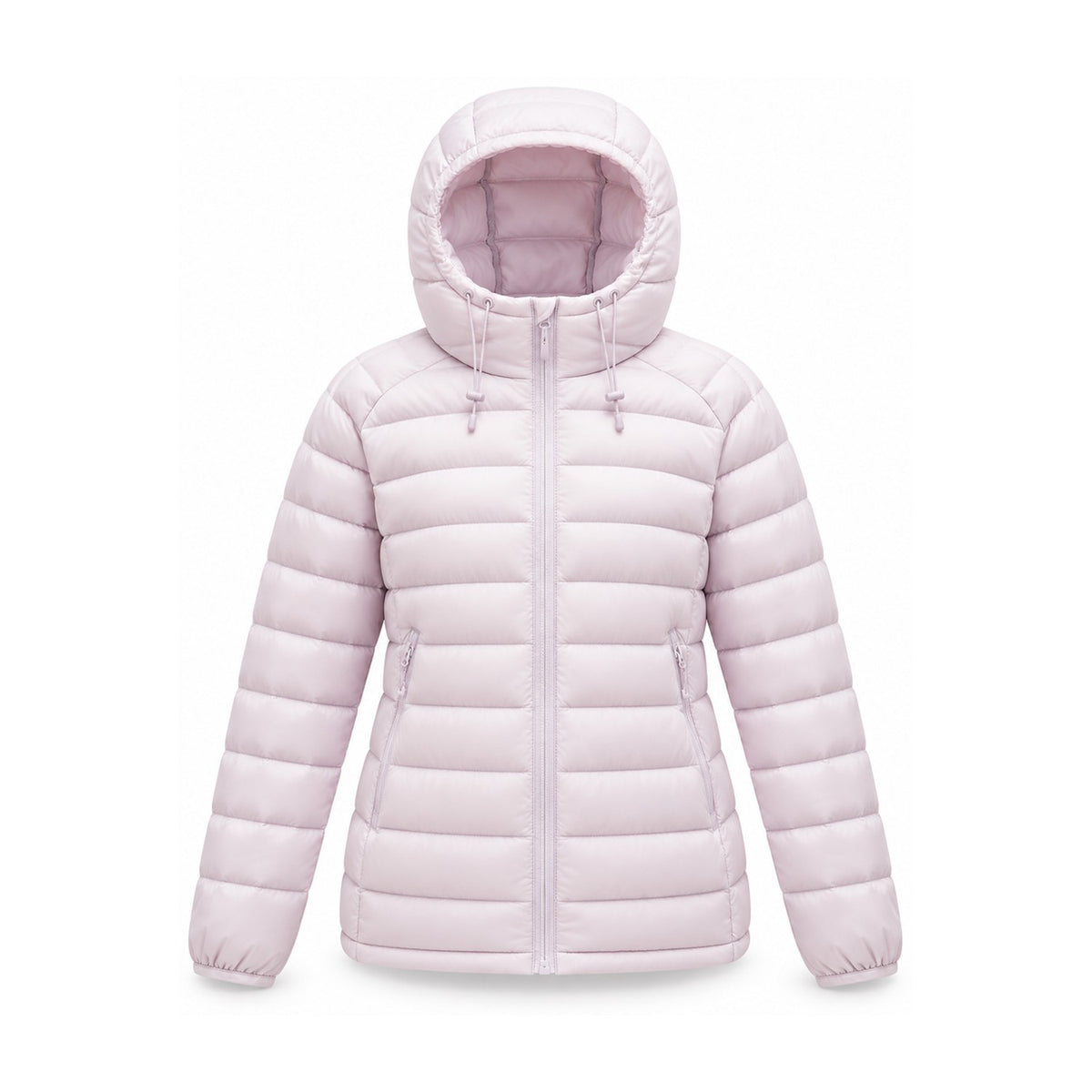 Danby lightweight hooded down jacket — blush pink front