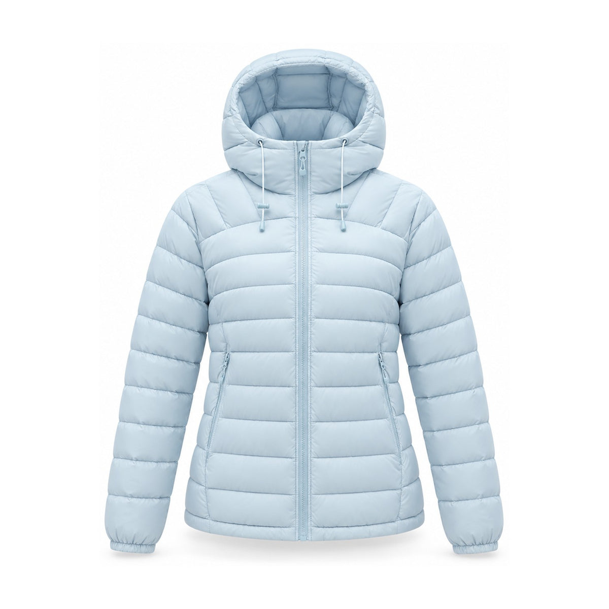 Danby lightweight hooded down jacket — ice blue front