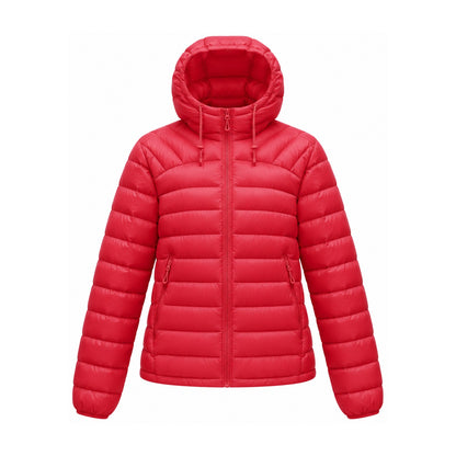 Danby lightweight hooded down jacket — red front