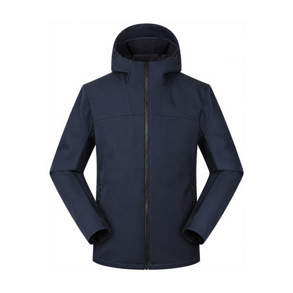 Farndale hooded softshell jacket — navy front