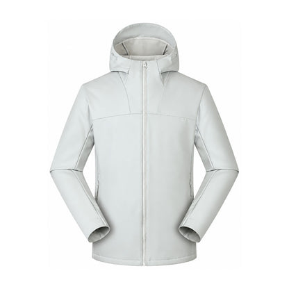 Farndale hooded softshell jacket — light grey front