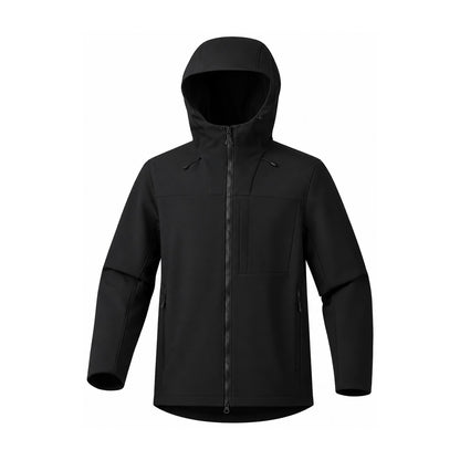 Allendale hooded softshell jacket — hood black front