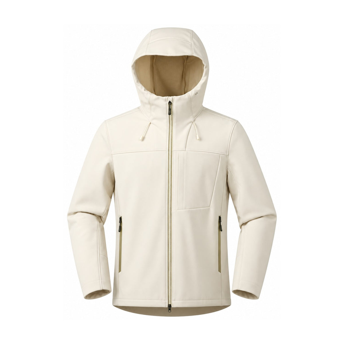 Allendale hooded softshell jacket — hood ivory front