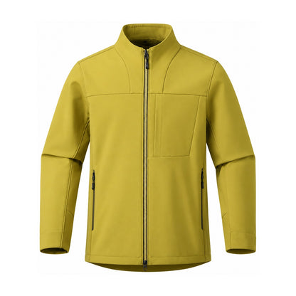 Allendale stand-collar softshell jacket — stand yellow front