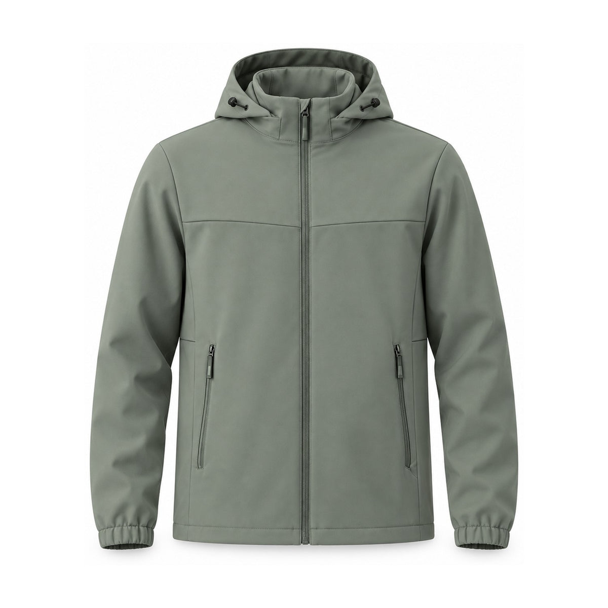 Bilsdale men's hooded softshell jacket — sage green front