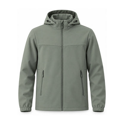 Bilsdale men's hooded softshell jacket — sage green front