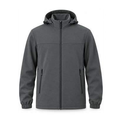 Bilsdale men's hooded softshell jacket — dark grey front