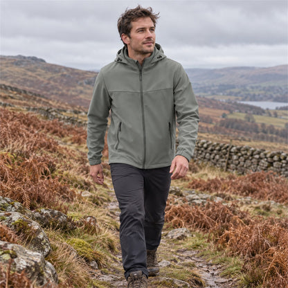 Bilsdale men's hooded softshell jacket — outdoor sage