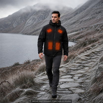 Swaledale men outdoor heated - heating effect illustrated; power bank not included