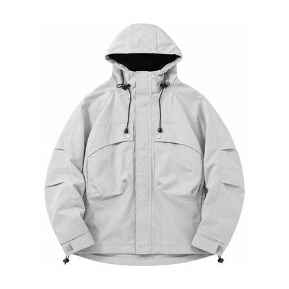 Coverdale men's hooded utility jacket — grey front