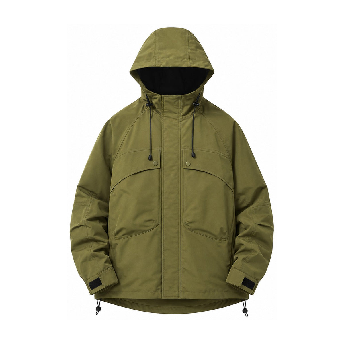 Coverdale men's hooded utility jacket — olive front