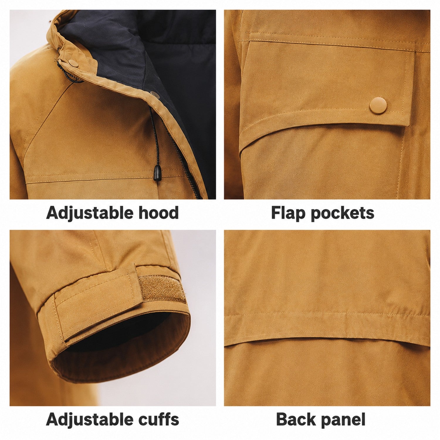 Coverdale men's hooded utility jacket — details