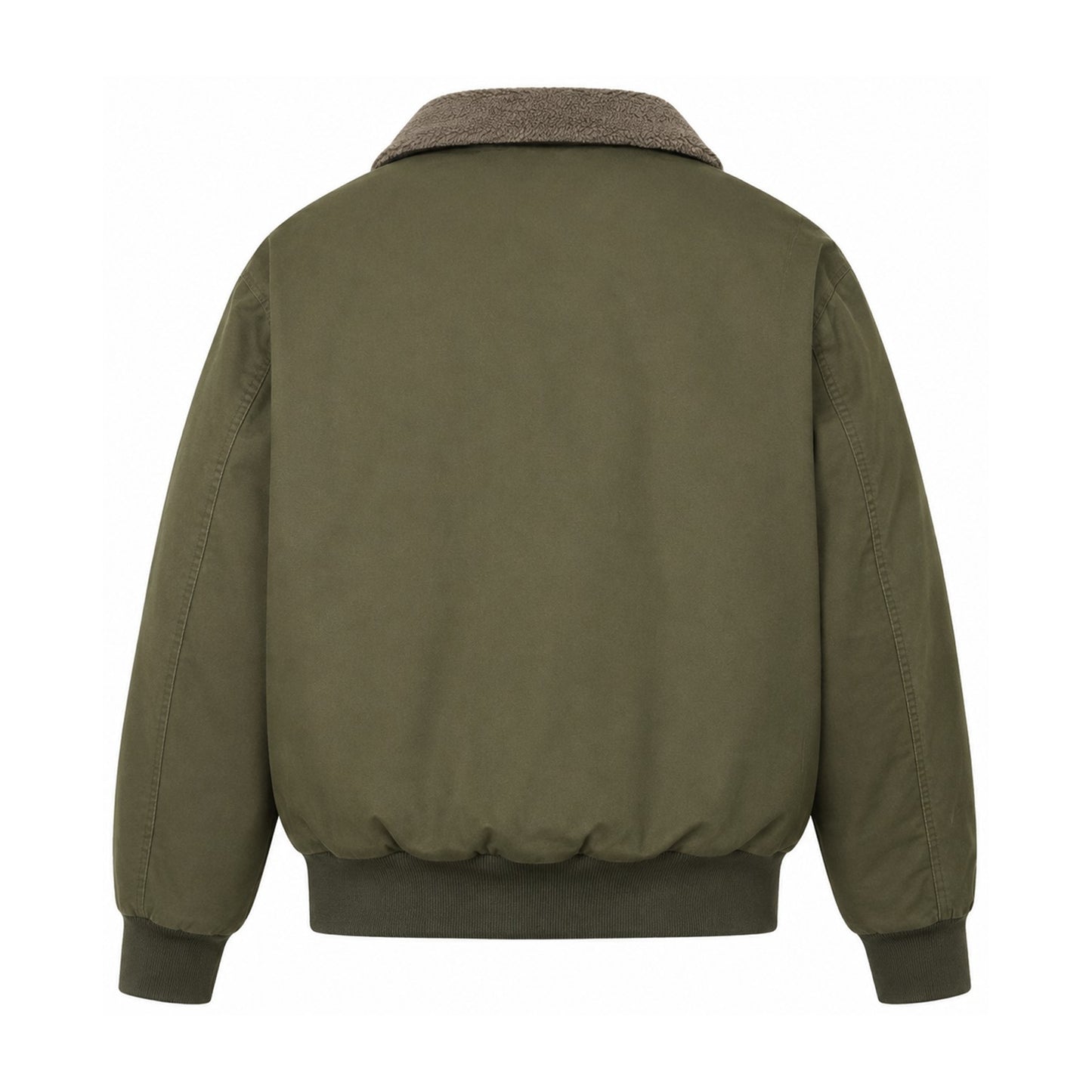 Airedale men's cotton fleece-lined bomber jacket — olive back