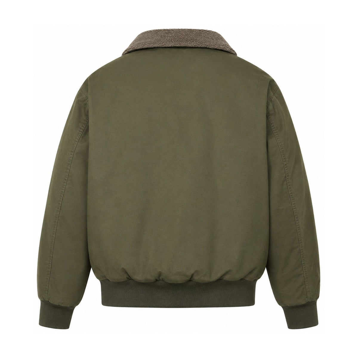 Airedale men's cotton fleece-lined bomber jacket — olive back
