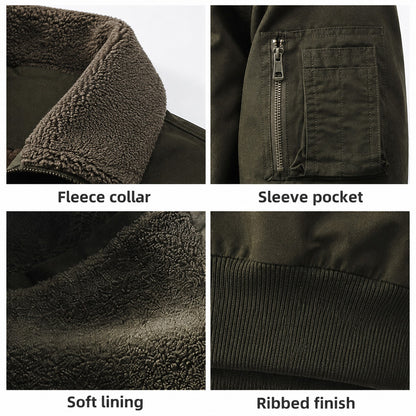 Airedale men's cotton fleece-lined bomber jacket — details