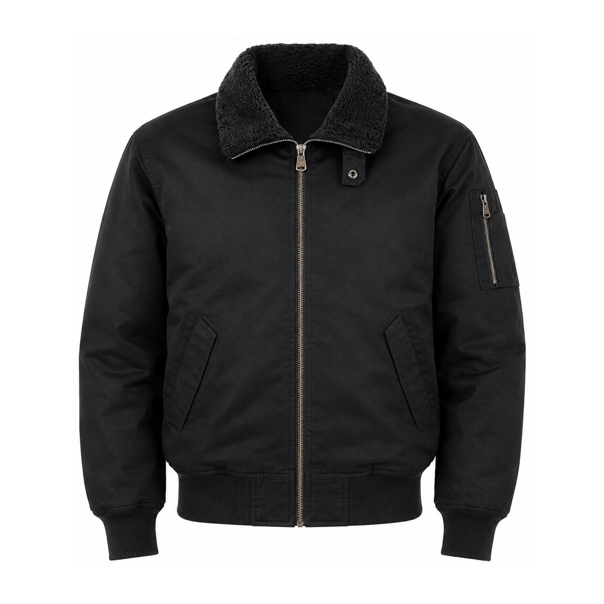 Hawkshead men's fleece-lined bomber jacket - black front
