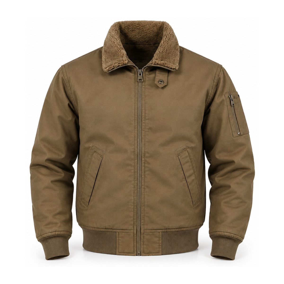 Hawkshead men's fleece-lined bomber jacket - khaki front