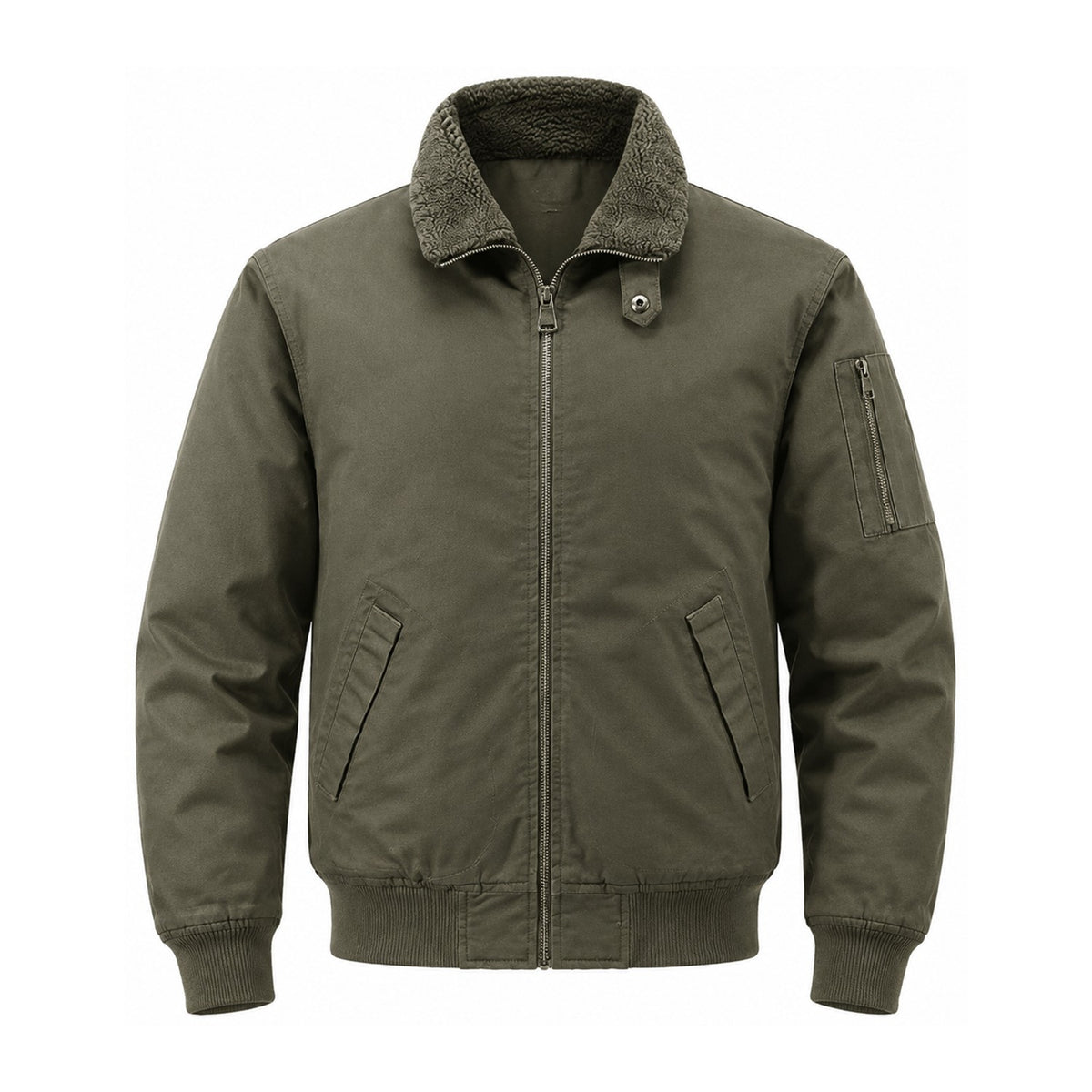 Hawkshead men's fleece-lined bomber jacket - olive front