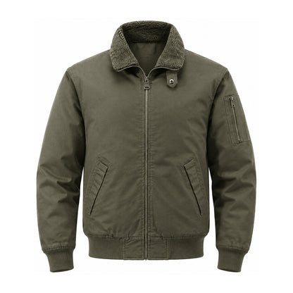 Hawkshead men's fleece-lined bomber jacket - olive front