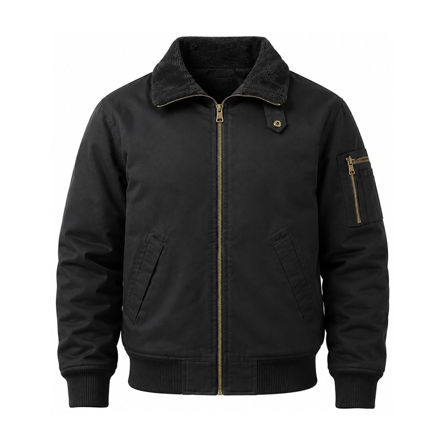 Sedbergh men's fleece-lined bomber jacket — black front