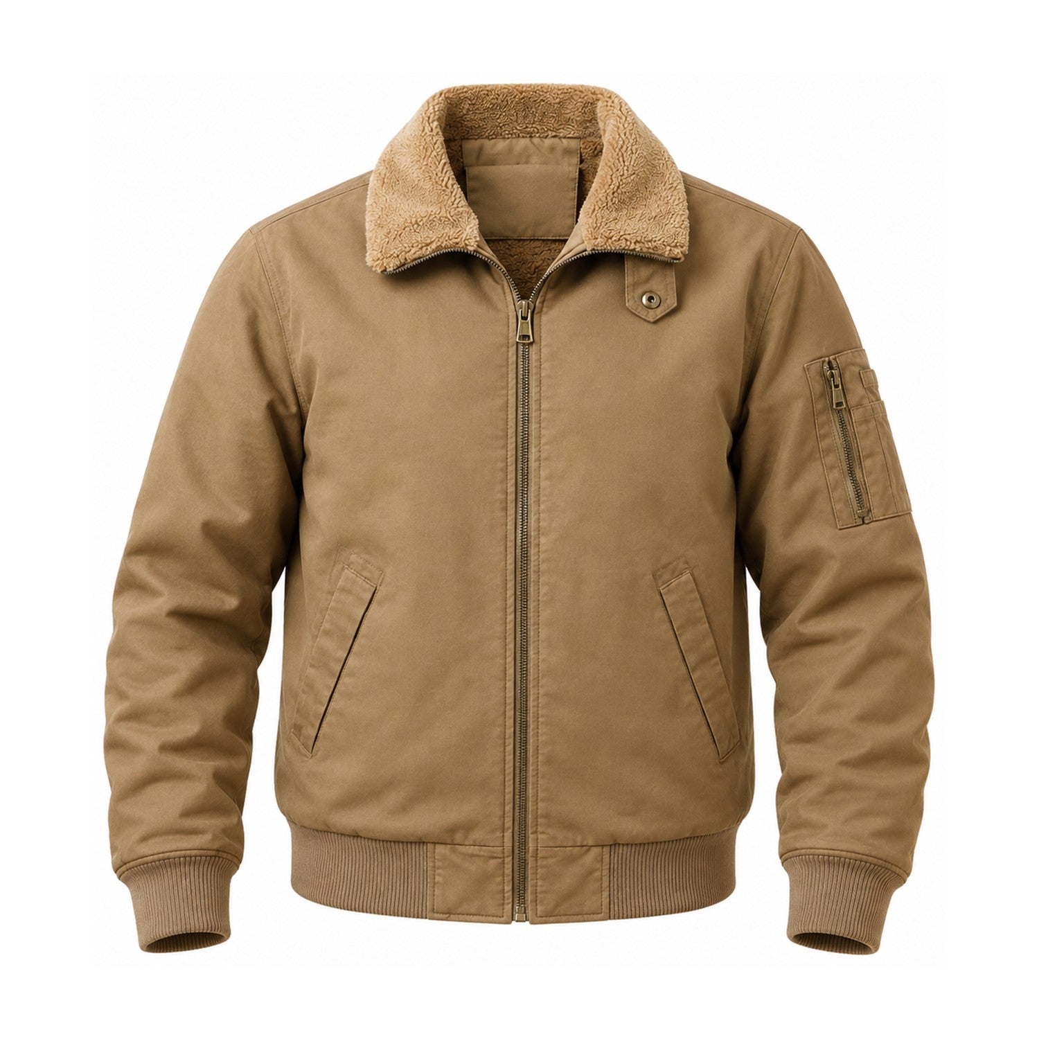 Sedbergh men's fleece-lined bomber jacket — khaki front