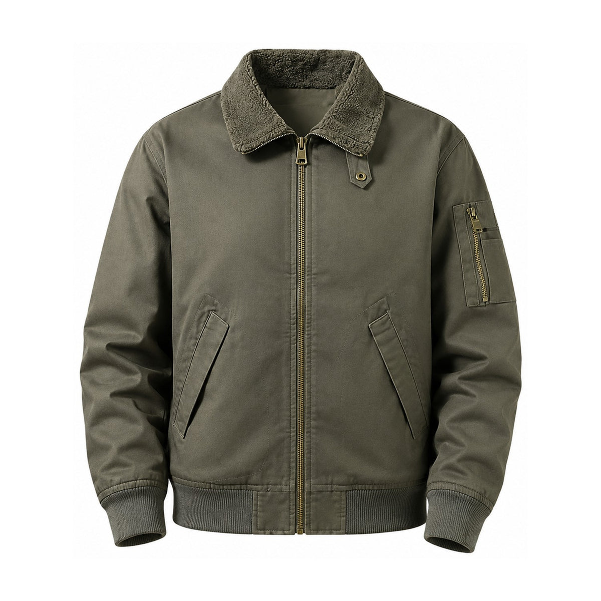 Sedbergh men's fleece-lined bomber jacket — olive front