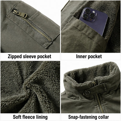 Sedbergh men's fleece-lined bomber jacket — details
