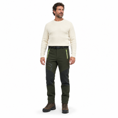AC200001 men's fleece-lined softshell trousers — model army green