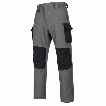 Dovedale men's fleece-lined cargo walking trousers: Grey front view