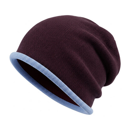 Rothbury merino wool beanie — purple front