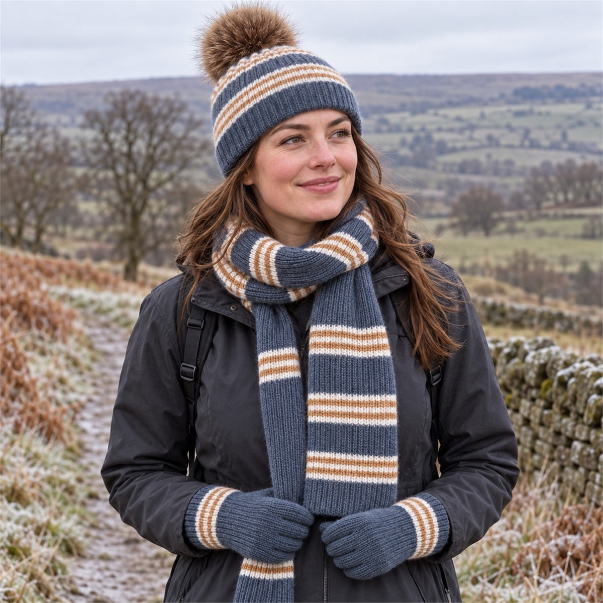 Alnmouth women's striped winter set – outdoor