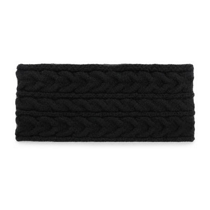 Aysgarth cable-knit earwarmer headband – black