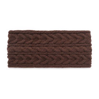 Aysgarth cable-knit earwarmer headband – dark brown