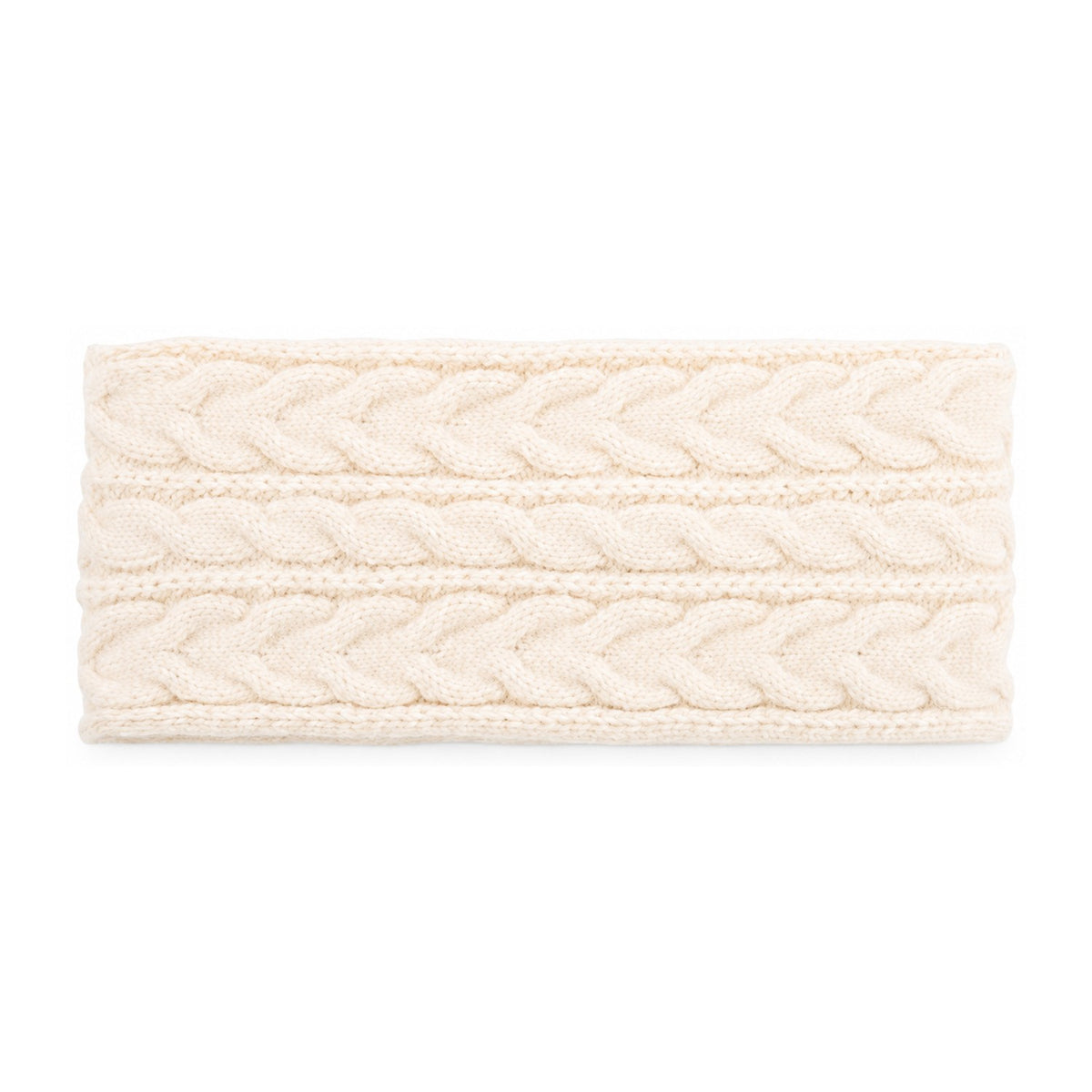 Aysgarth cable-knit earwarmer headband – ivory