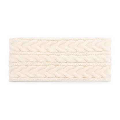 Aysgarth cable-knit earwarmer headband – ivory