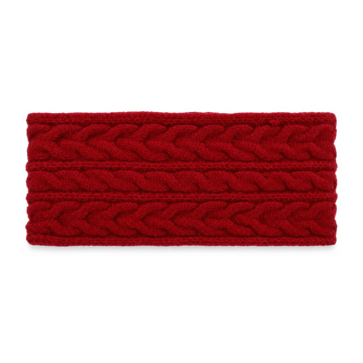 Aysgarth cable-knit earwarmer headband – red