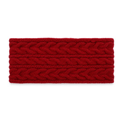 Aysgarth cable-knit earwarmer headband – red