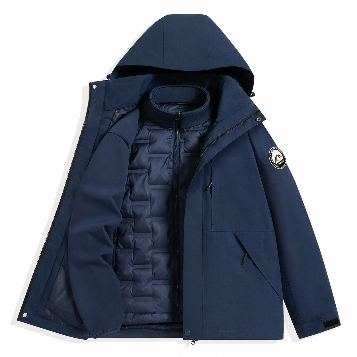 Angular Core AC102006 Navy 3-in-1 waterproof jacket with detachable down liner
