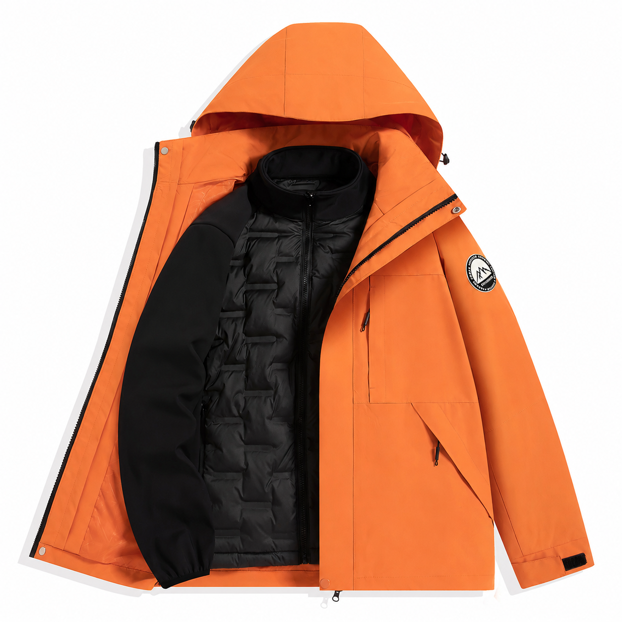 Angular Core AC102006 Orange 3-in-1 waterproof jacket with detachable down liner