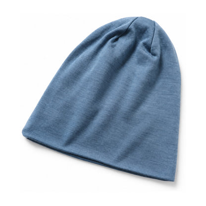 Bellingham Double-Layer Merino Wool Beanie in Blue - white background