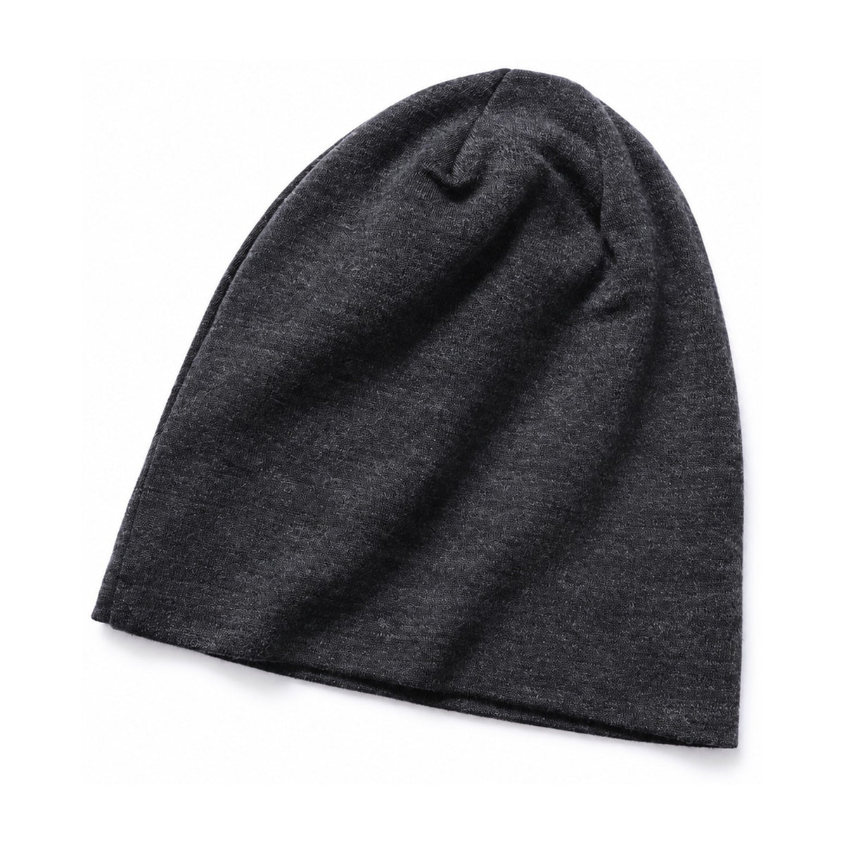 Bellingham Double-Layer Merino Wool Beanie in Dark Grey - white background