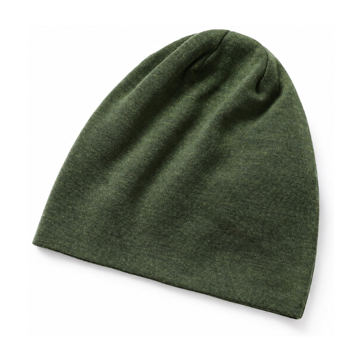 Bellingham Double-Layer Merino Wool Beanie in Olive - white background