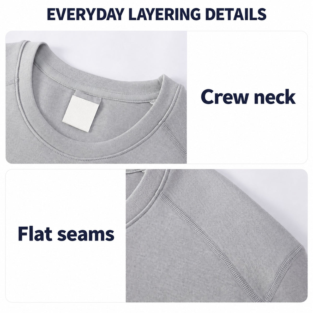 Birtley Men's Merino Wool Base Layer – detail