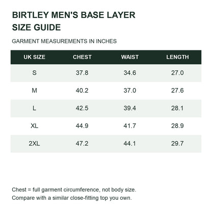 Birtley Men's Merino Wool Base Layer – size-guide