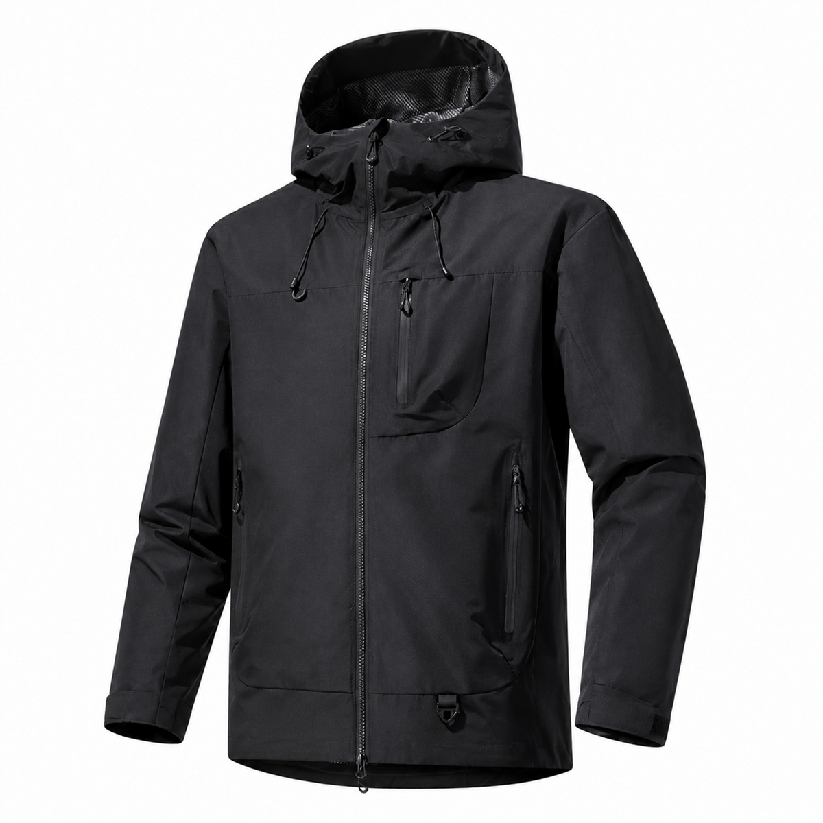 Borrowdale lightweight waterproof jacket in Black on white