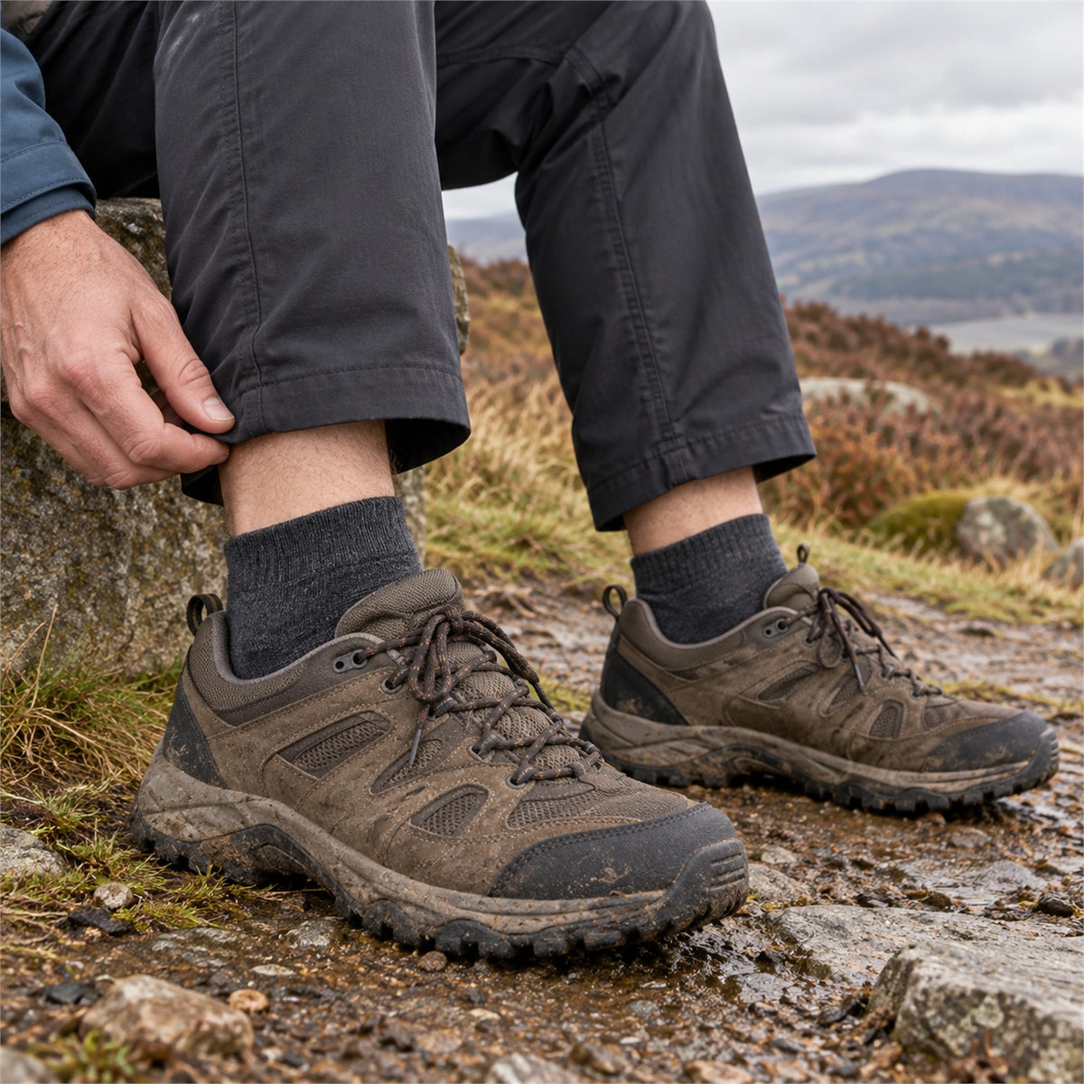 Elsdon Merino Blend Ankle Socks - outdoor