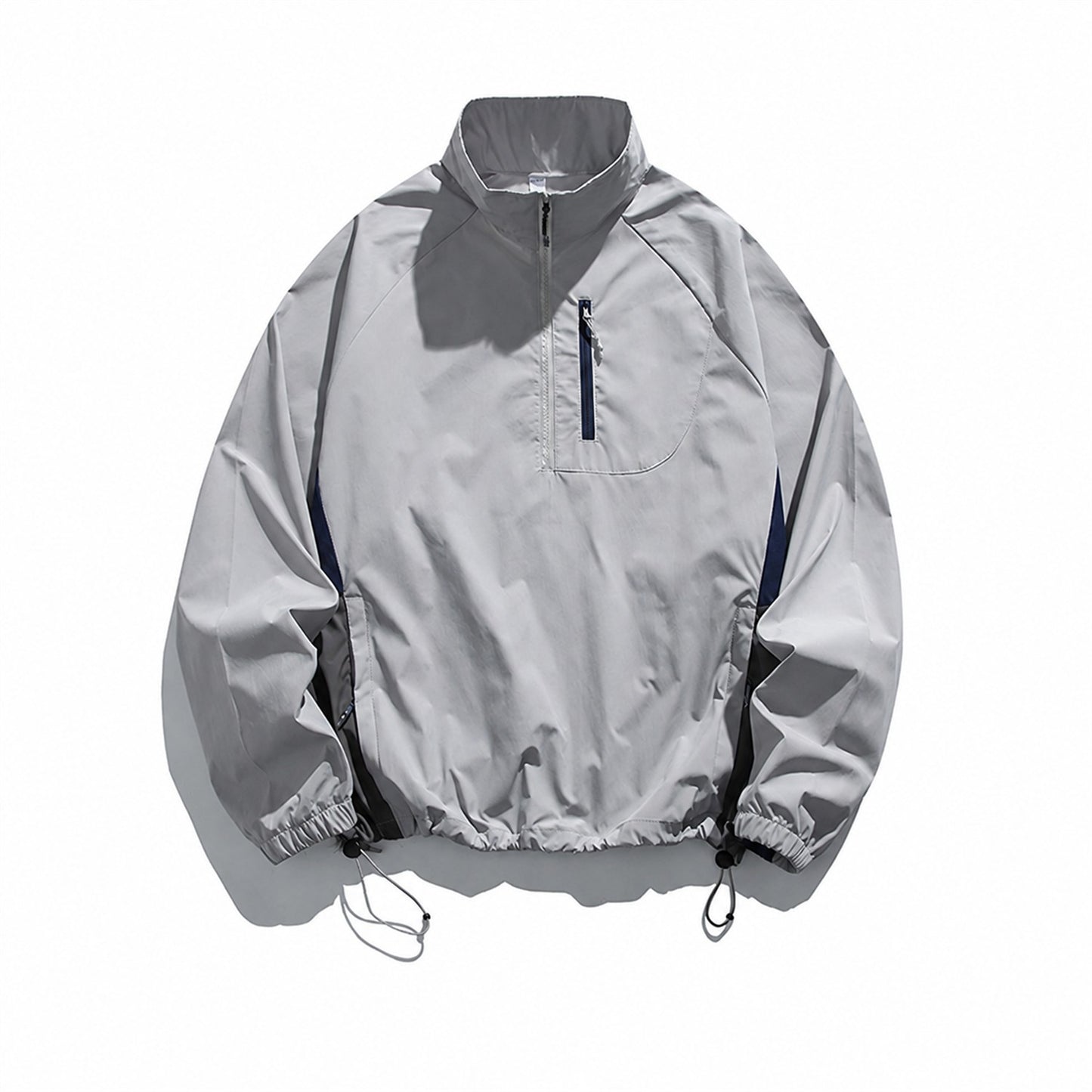 Grizedale men's smock jacket in Light Grey on white