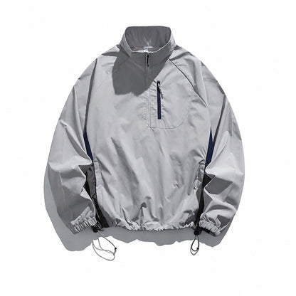 Grizedale men's smock jacket in Light Grey on white